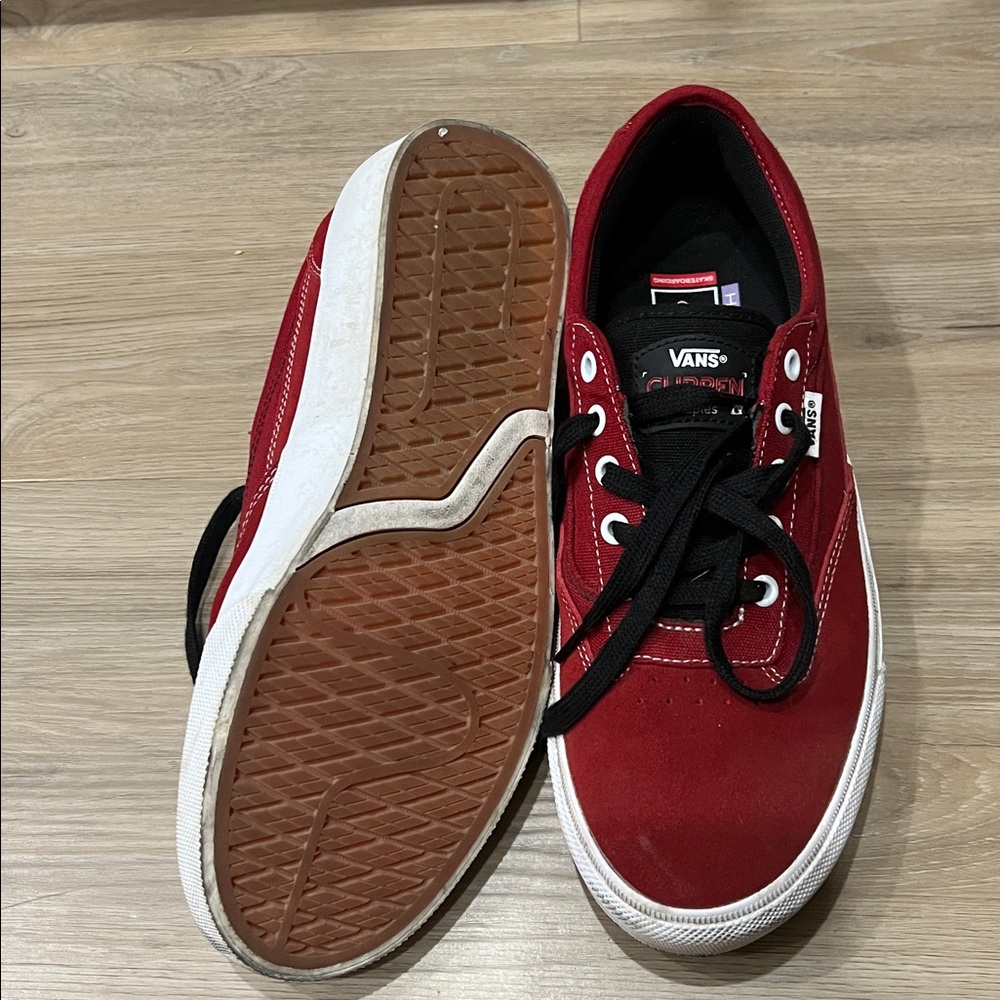 Vans Red and Black Canvas Sneakers - Picture 4 of 4